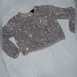 Rachel Zoe Metallic Sequin Blouse